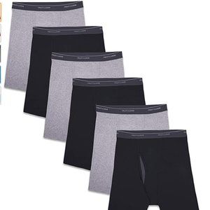 Men's Coolzone Boxer Briefs 6 Pack - Black/Gray Regular Leg, L
